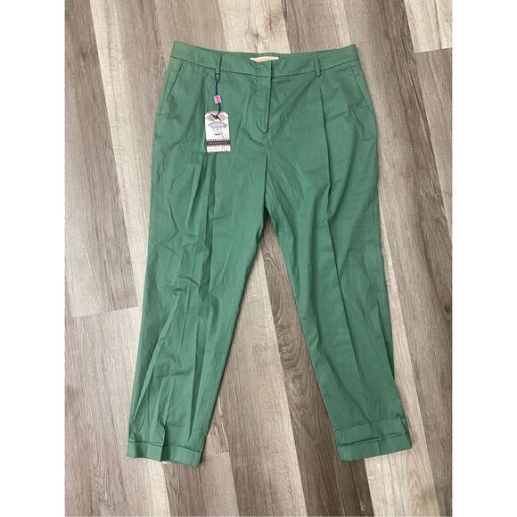 VILAGALLO NWT Poplin Pant in Green, Size EU 44 / US 12, MSRP $118 - Picture 1 of 9